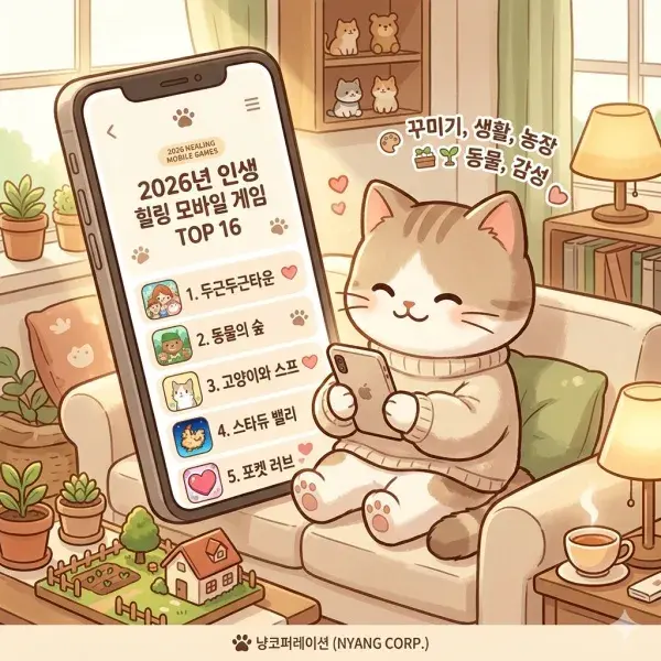 2026년 인생 힐링 모바일 게임 추천 TOP16 로고