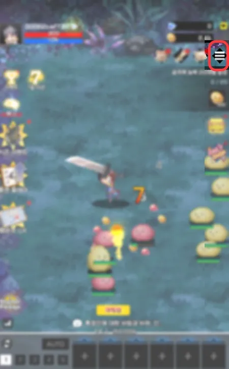 F급 용사 키우기 메뉴 버튼 위치