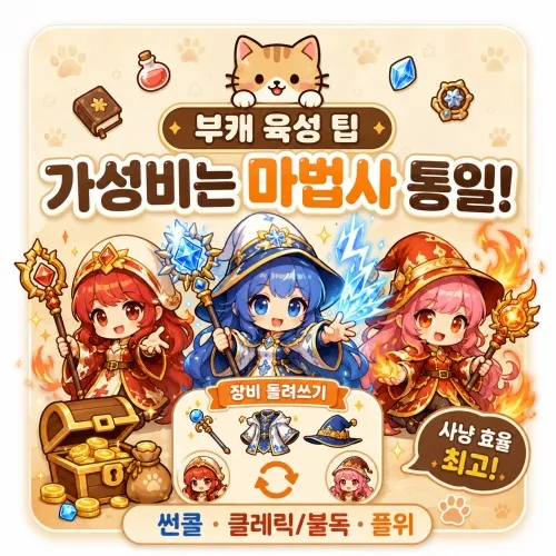 부캐 육성 팁 요약 이미지